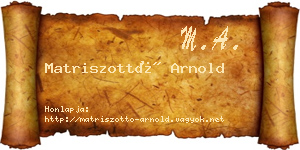 Matriszottó Arnold névjegykártya
